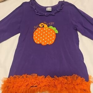 Purple Long Sleeve Shirt with Pumpkin Design